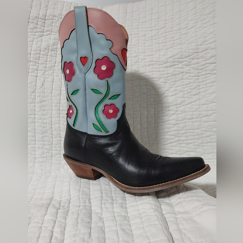 Dingo Women Comin Up Roses DI918 Size 9-1/2 Black Boots